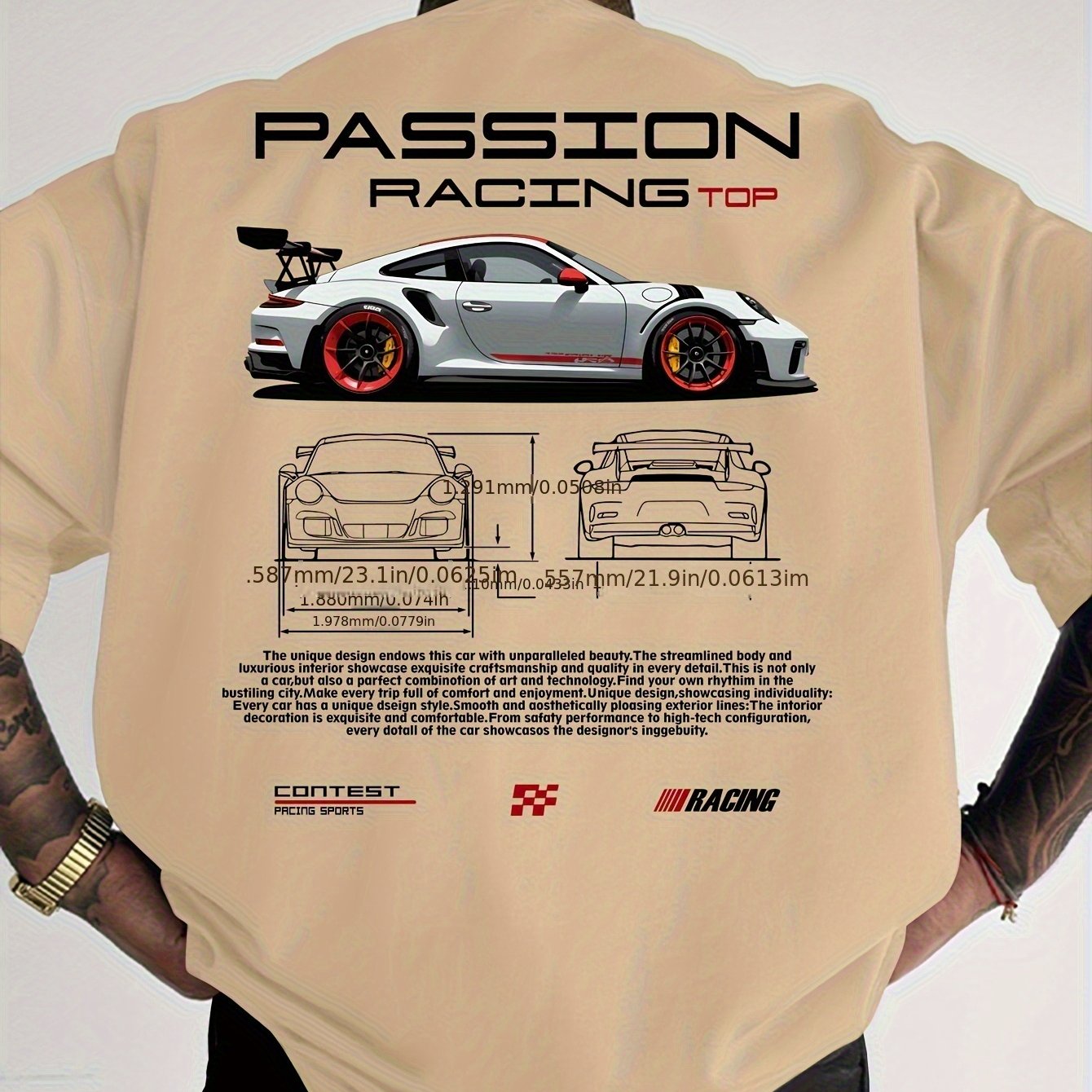 "PASSION RACING TOP" グラフィック Tシャツ