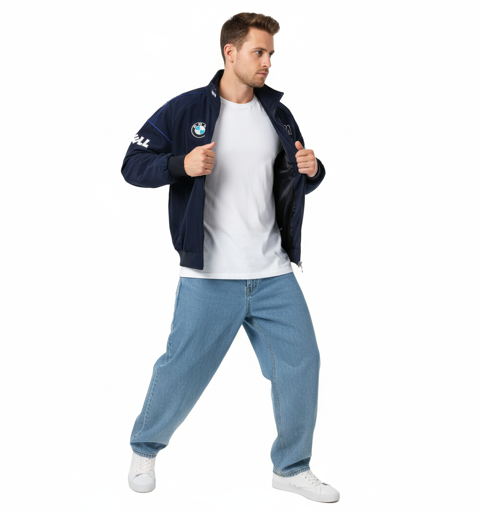 ブルーBMWヴィンテージレーシングジャケット