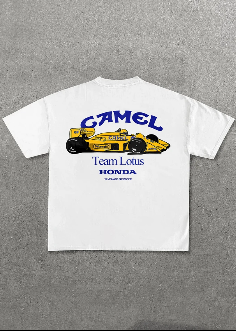 キャメル グラフィック シャツ