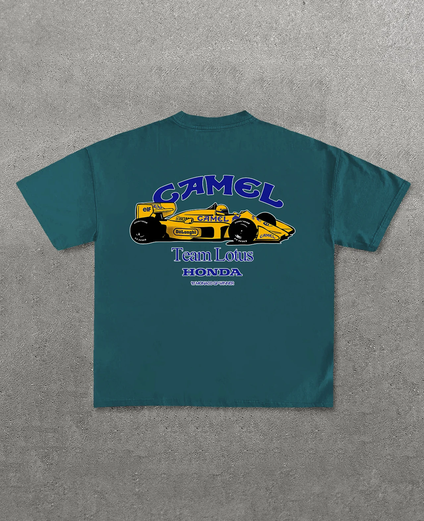 キャメル グラフィック シャツ