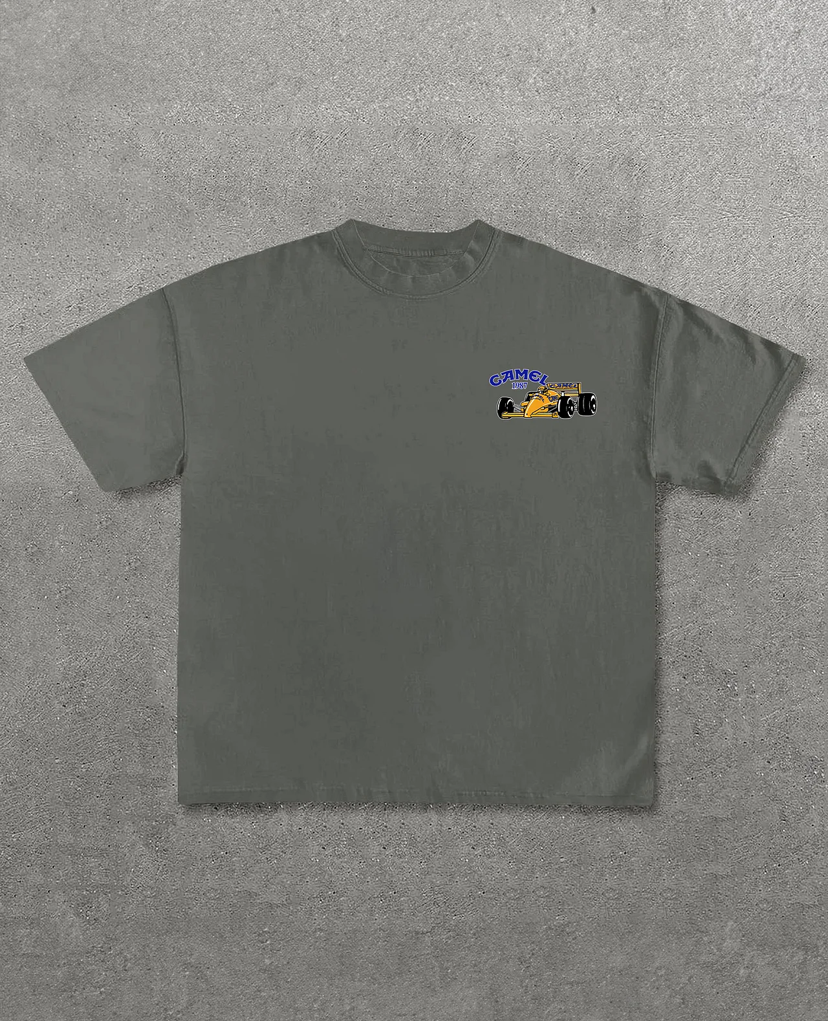 キャメル グラフィック シャツ