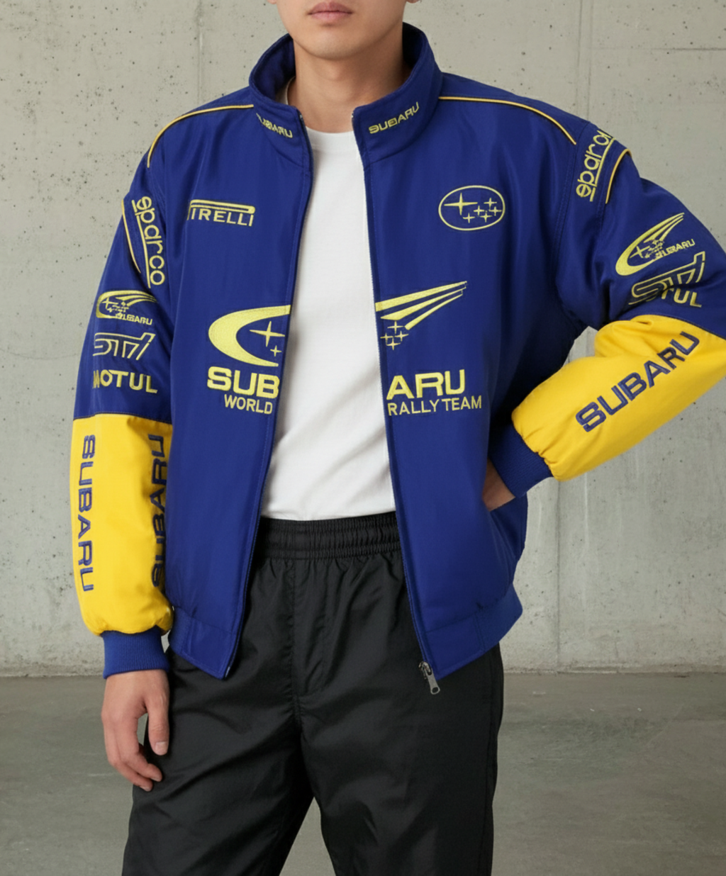 ブルー スバル ビンテージ レーシング ジャケット