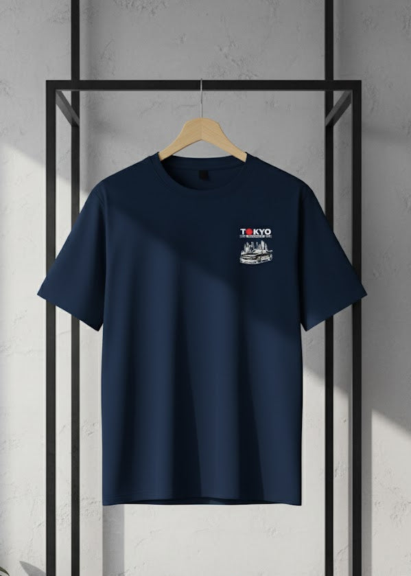 東京ストリートレーシンググラフィックTシャツ